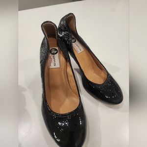 Lanvin black patent leather heels